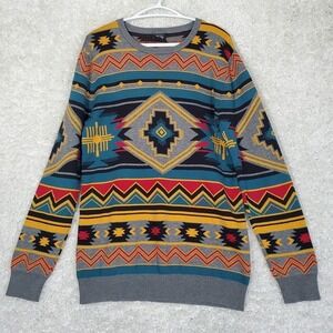 Empyre Sweater Men's Size M‎ Multi-Color Southwestern Geometric Knit Pullover